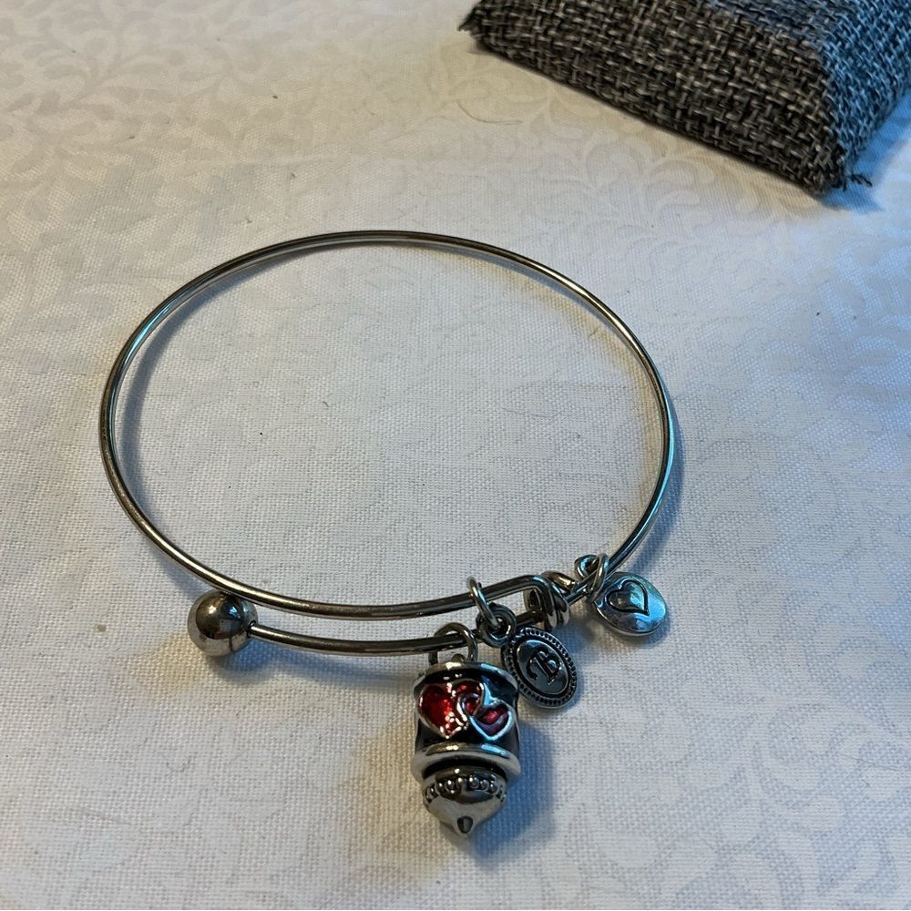 Bella Perlina  Brand Silvertone Charm Bangle Bracelet in “Engagement Ring” Charm